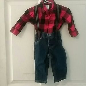 Carter's Plaid Bodysuit & Pants with Su